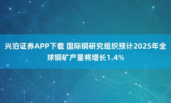 兴泊证券APP下载 国际铜研究组织预计2025年全球铜矿产量将增长1.4%