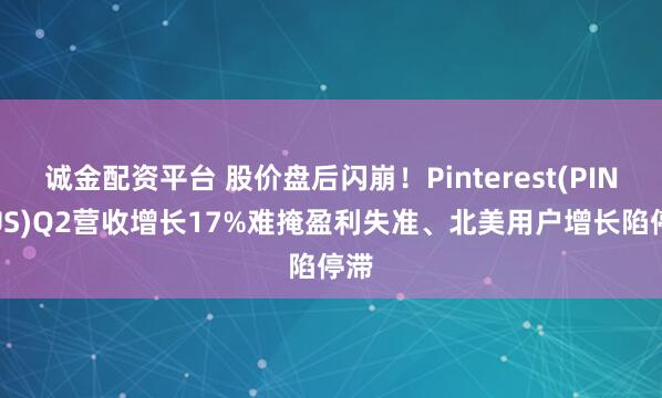 诚金配资平台 股价盘后闪崩！Pinterest(PINS.US)Q2营收增长17%难掩盈利失准、北美用户增长陷停滞
