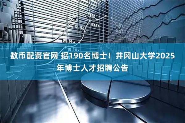 数币配资官网 招190名博士！井冈山大学2025年博士人才招聘公告